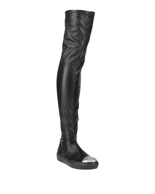Pinko Black Boot Textile Fibers
