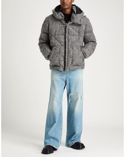 Lardini Gray Charcoal Puffer Alpaca Wool, Polyamide for men
