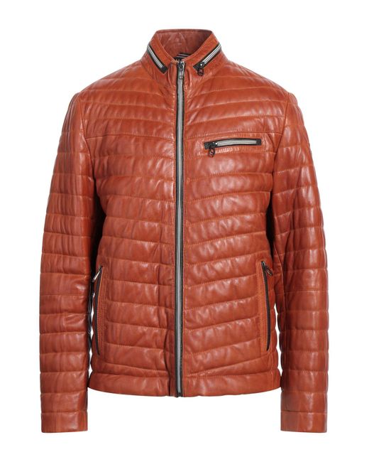 Milestone Orange Jacket Lambskin for men