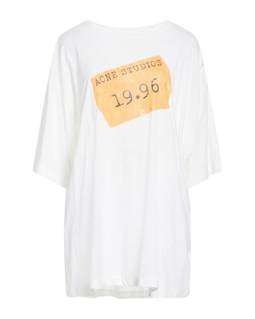 Acne White T-Shirt Cotton, Hemp