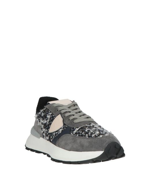 Philippe Model White Sneakers Leather, Textile Fibers