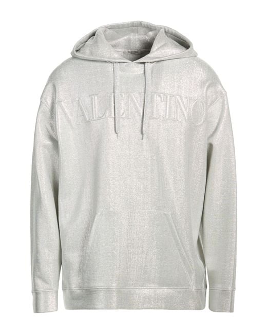 Valentino Garavani Gray Sweatshirt Cotton, Polyamide, Metallic Fiber for men