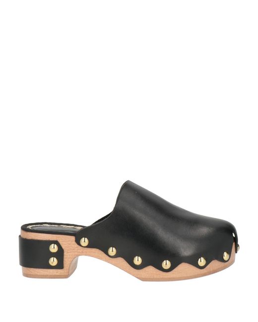Paola D'arcano Black Mules & Clogs Leather