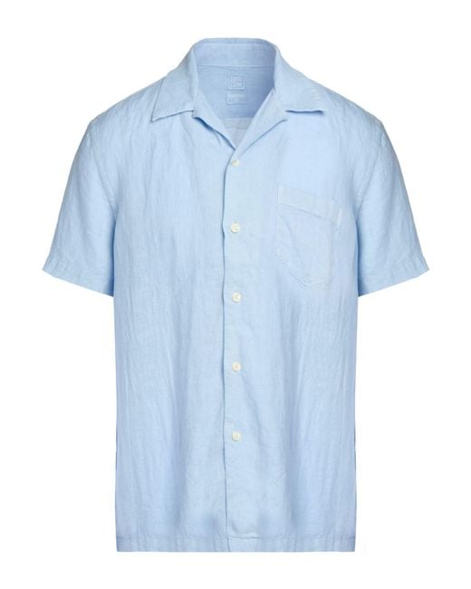 120% Lino Blue Shirt for men