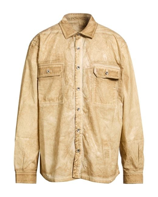 Rick Owens Natural Camel Jacket Cotton for men