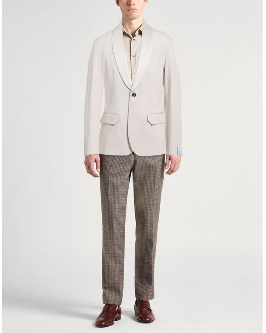 Paolo Pecora White Blazer Viscose, Polyamide, Elastane, Cotton for men