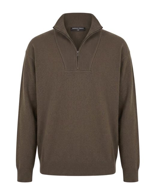 Daniele Fiesoli Brown Lab Sweater Virgin Wool, Cashmere for men