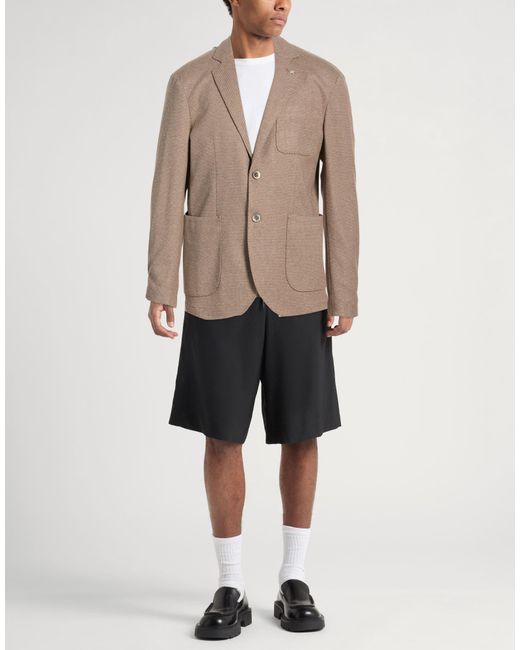 AT.P.CO Brown Sand Blazer Polyester, Viscose, Cotton, Polyamide for men