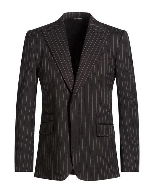 Dolce & Gabbana Black Blazer Virgin Wool, Elastane for men