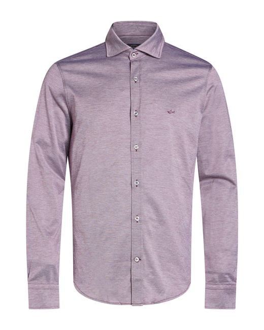 Paul & Shark Purple Shirt Cotton for men