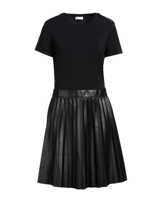 Liu Jo Black Mini Dress Polyester, Cotton, Elastane