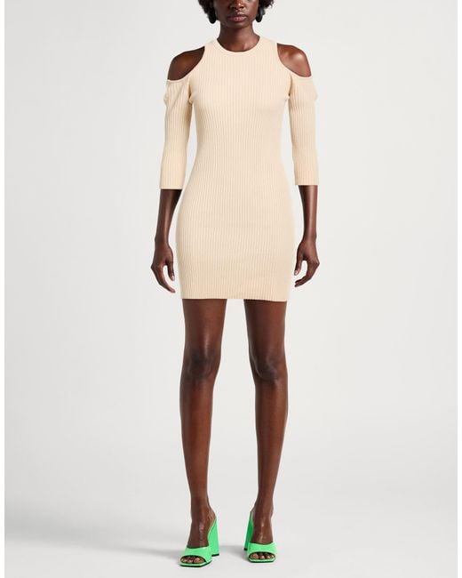 Kontatto Natural Mini Dress Viscose, Acrylic, Elastane