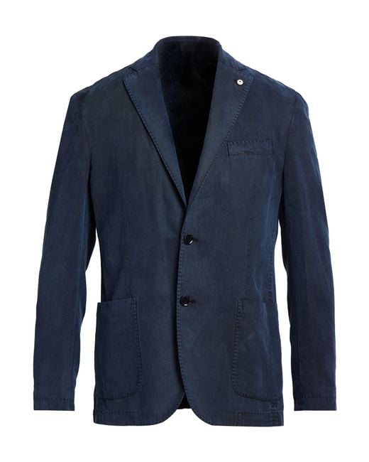 L.b.m. 1911 Blue Blazer Cotton, Linen for men