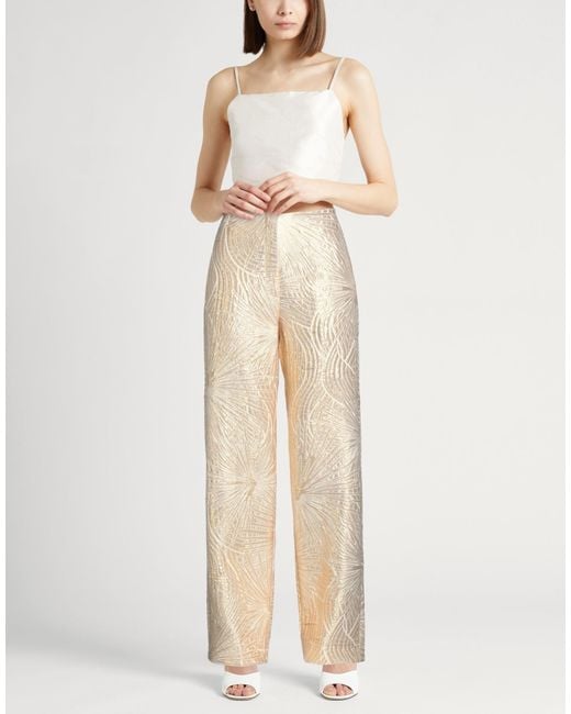 Forte_forte Natural Pants Polyamide, Polyester, Cotton, Metallic Polyester