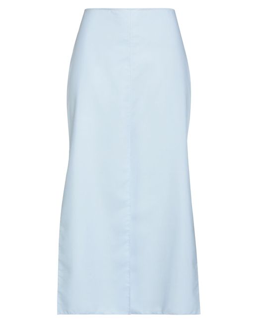 Ferragamo Blue Midi Skirt Virgin Wool, Silk