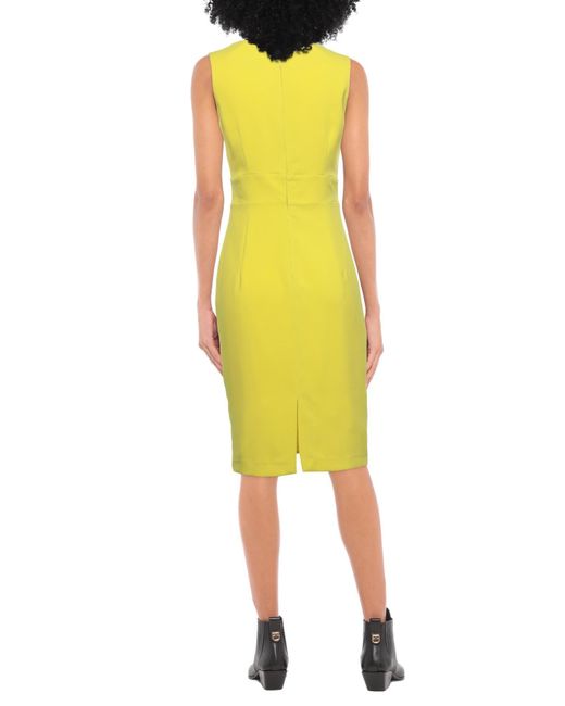 Éclà Yellow Midi Dress Polyester, Elastane