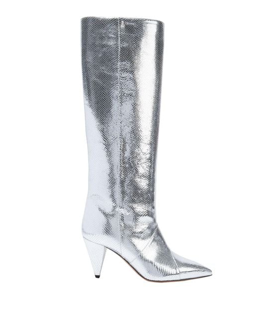 silver knee boots