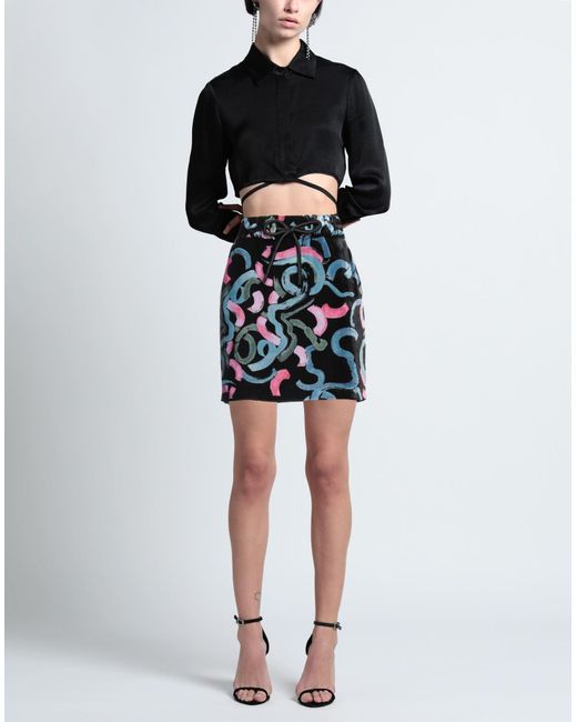 Emporio Armani Black Mini Skirt Viscose, Silk