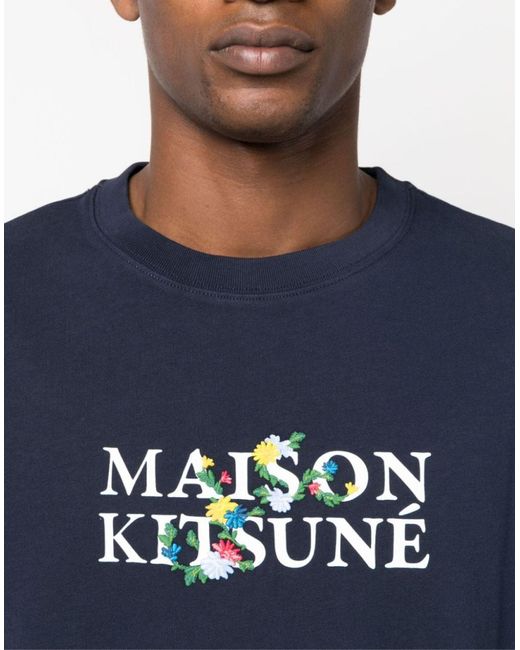 Camiseta Maison Kitsuné de hombre de color Blue