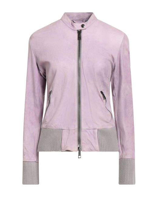 Giorgio Brato Pink Lilac Jacket Leather
