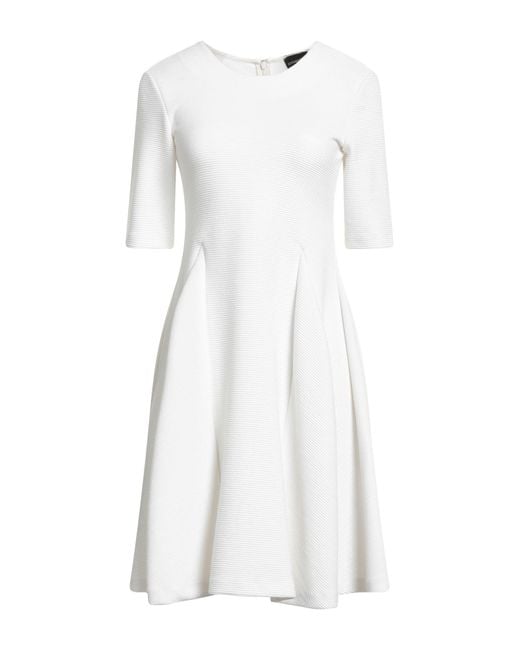 Emporio Armani White Mini Dress Polyester, Viscose, Elastane