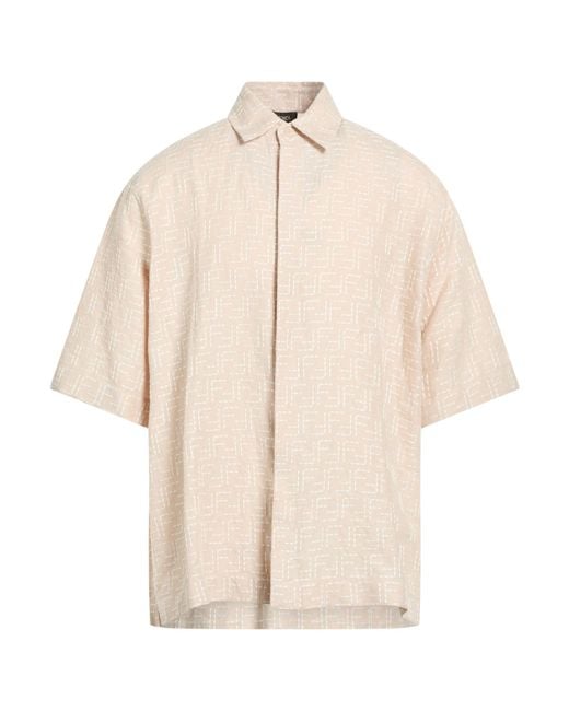 Fendi Natural Shirt Linen, Cotton for men