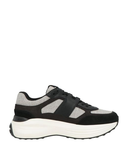 Tod's Black Sneakers Leather, Textile Fibers