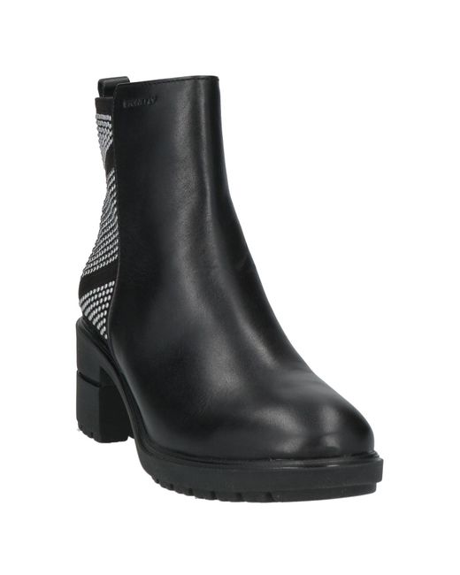 Stonefly Black Second Skin Ankle Boots Leather, Textile Fibers