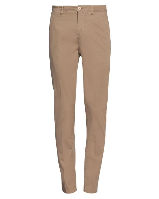 Yan Simmon Natural Camel Pants Cotton, Elastane for men
