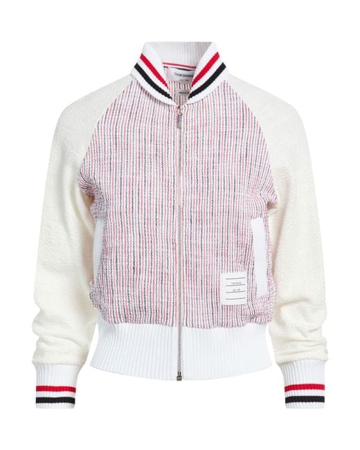Thom Browne White Sweatshirt Cotton, Polyamide, Elastane