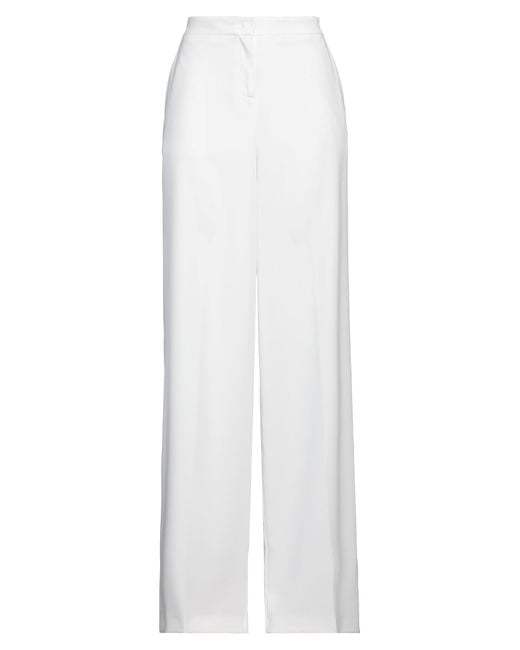 Pinko White Pants Polyester, Elastane