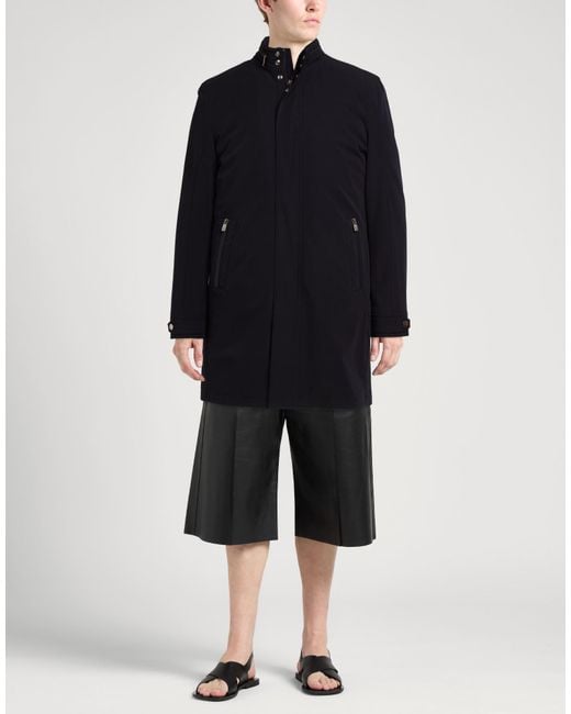 Corneliani Blue Midnight Coat Nylon, Elastane for men