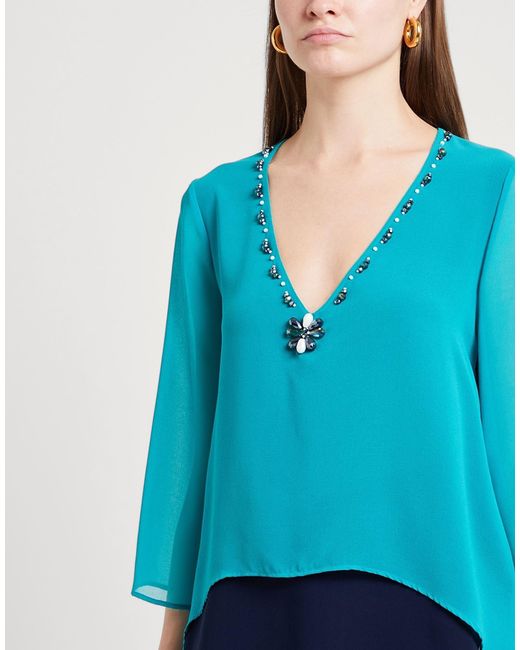 Camilla Blue Top Polyester