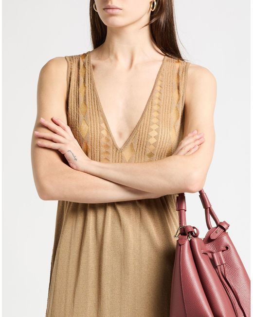 Ballantyne Natural Khaki Midi Dress Viscose, Polyester