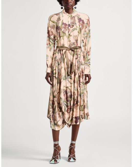 High Natural Midi Dress