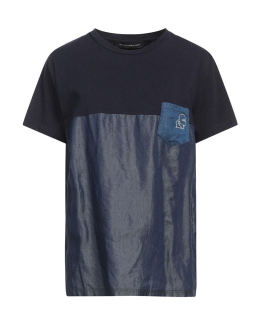 Karl Lagerfeld Blue T-Shirt Cotton, Elastane