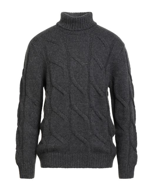 Barba Napoli Black Turtleneck Virgin Wool, Polyamide for men