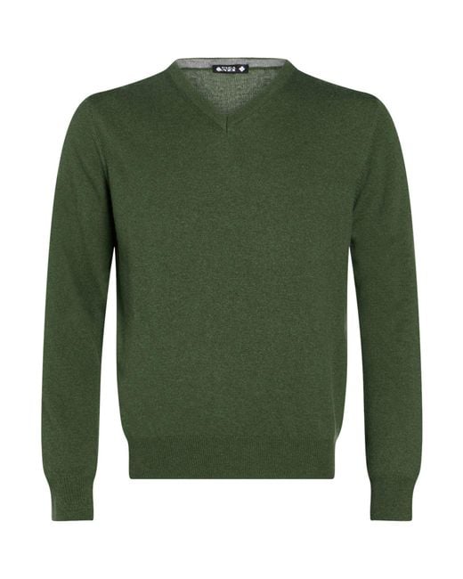 Andrea Fenzi Green Sweater Merino Wool, Viscose, Nylon, Cashmere for men