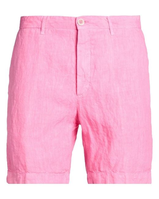 120% Lino Pink Shorts & Bermuda Shorts Linen for men