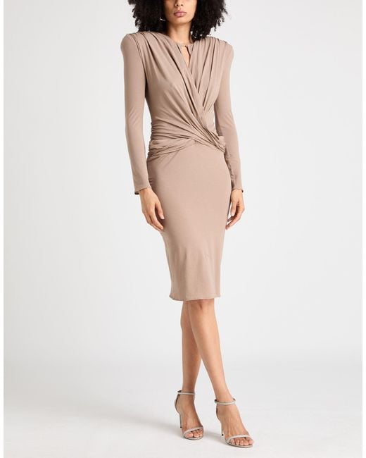 Magda Butrym Natural Sand Midi Dress Silk, Elastane