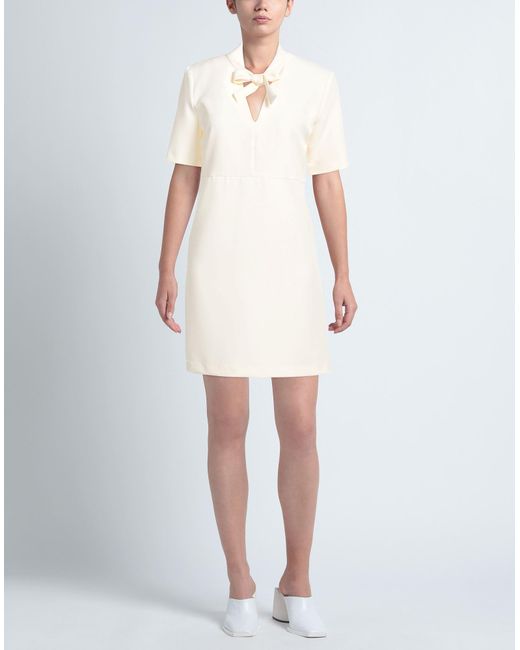 Biancoghiaccio White Mini Dress Polyester, Elastane