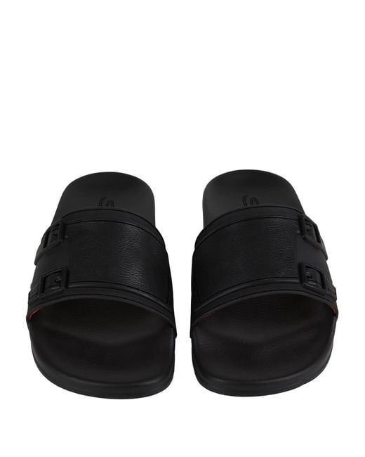 Santoni Black Sliders
