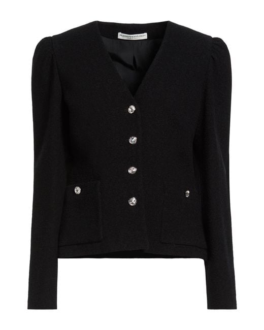 Alessandra Rich Black Jacket Virgin Wool, Polyamide