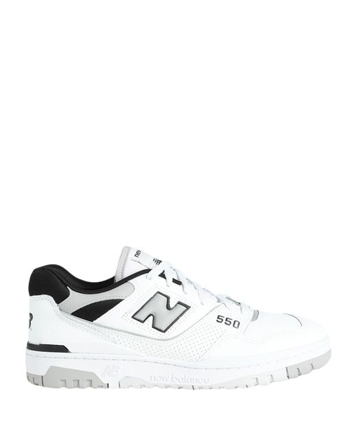 New Balance White Bb550 Logo-embossed Leather Low-top Trainers
