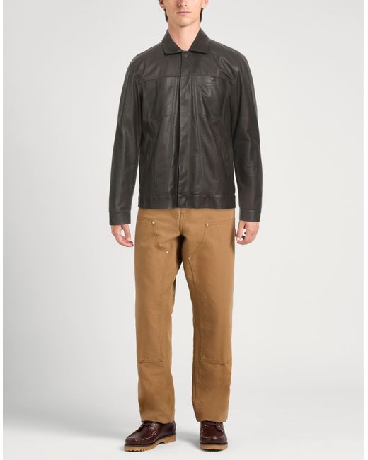 Giorgio Brato Gray Jacket Leather for men