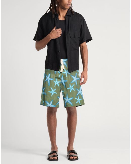 AFTER PRAY Green Shorts & Bermuda Shorts Cotton for men