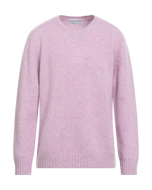 SHETLANDER'S Pink Sweater Virgin Wool for men