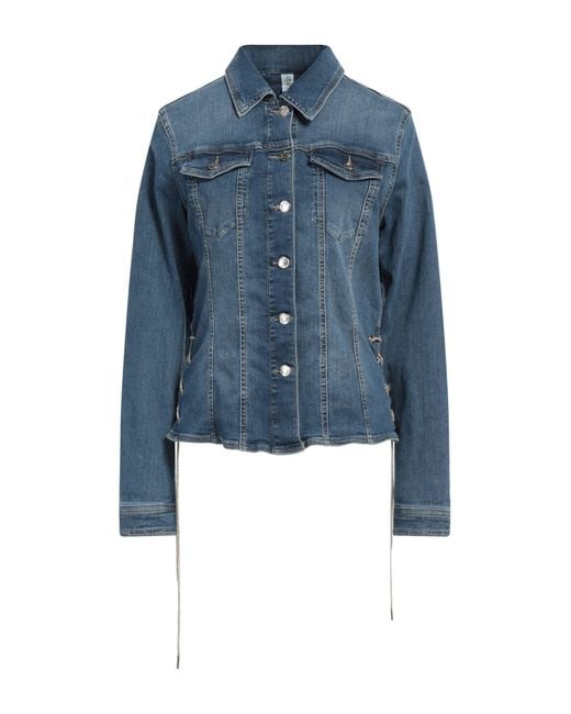 Liu Jo Blue Denim Outerwear Cotton, Elastane
