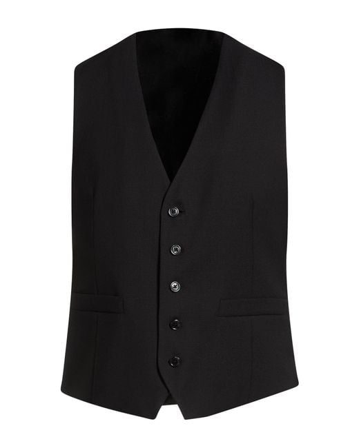 Lardini Black Tailored Vest Wool for men