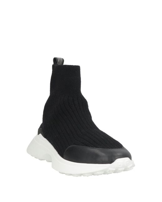 Fabiana Filippi Black Sneakers Textile Fibers, Leather